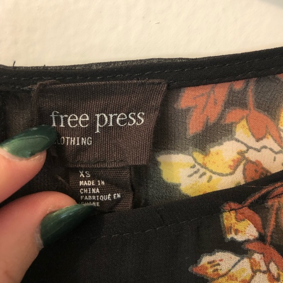 Free Press Black Floral Blouse - Picture 4 of 4